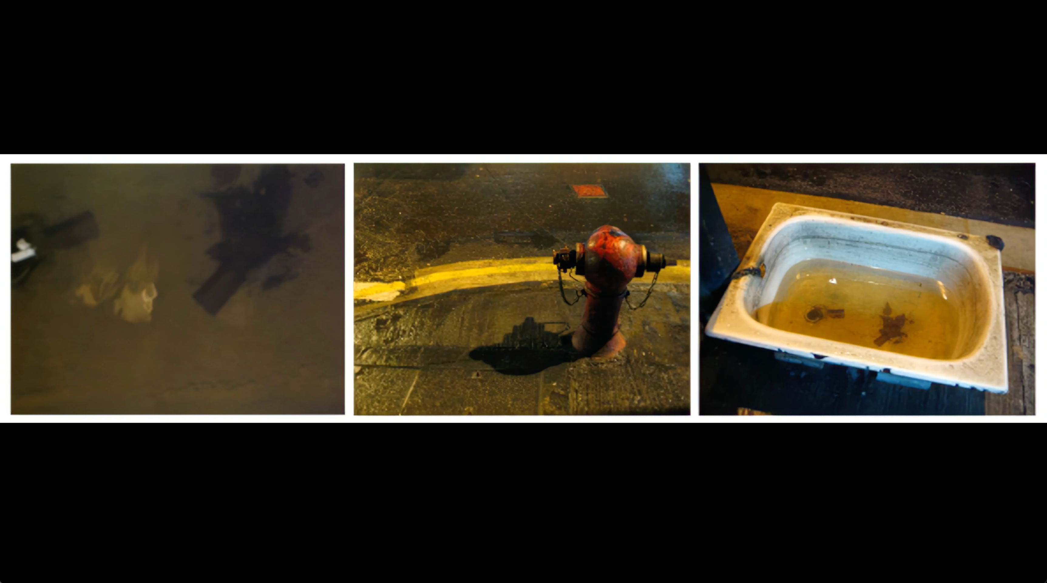 Bathtub triptych — looping video with audio